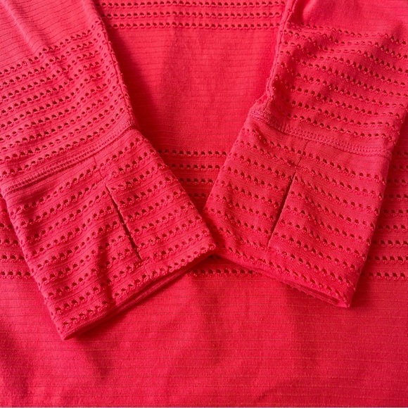 Athleta Orange Limitless, Perforated Mesh Long Sleeve Pullover‎ Athletic Top - Picture 4 of 9